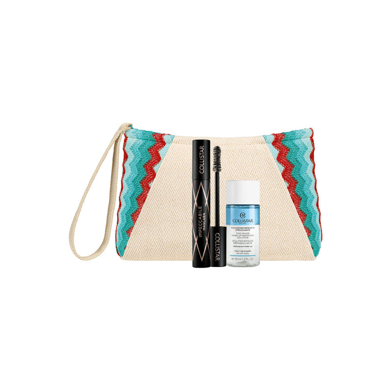 Collistar Set Impeccabile Mascara + Mini Make-Up Removing Micellar Water + Pouch
