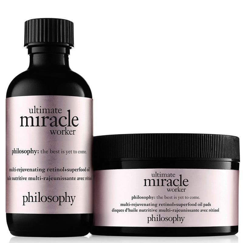 Philosophy Ultimate Miracle Worker bevat 60 pads & superfood oil