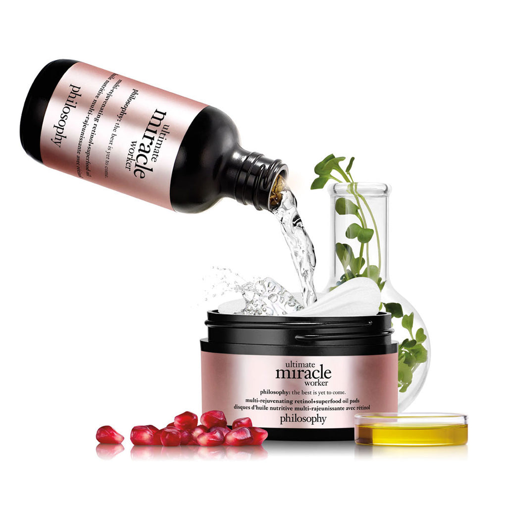 Philosophy Ultimate Miracle Worker bevat 60 pads & superfood oil
