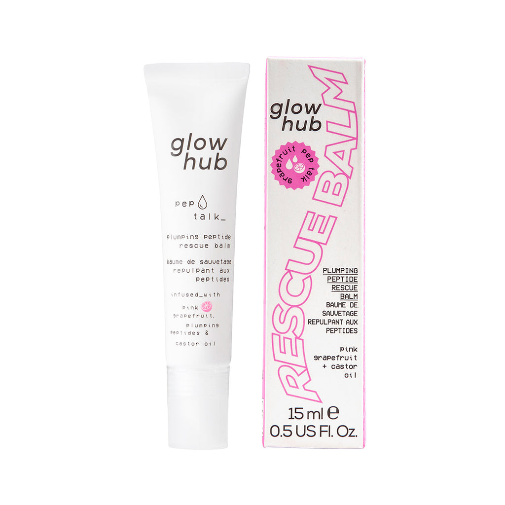 Glow Hub Treatments Pep Talk Plumping Peptide Rescue Balm Balsem Pink Grapefruit + Castor Oil