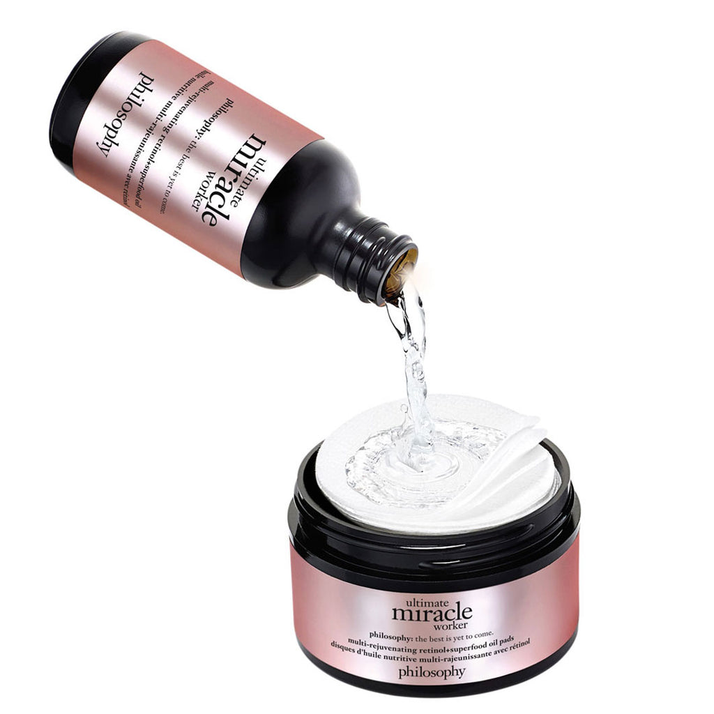 Philosophy Ultimate Miracle Worker bevat 60 pads & superfood oil