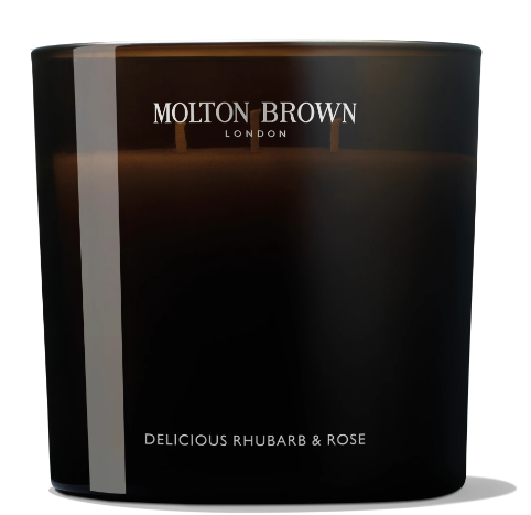 Molton Brown Home Fragrance Delicious Rhubarb & Rose 3 Wick Scented Candle Geurkaars