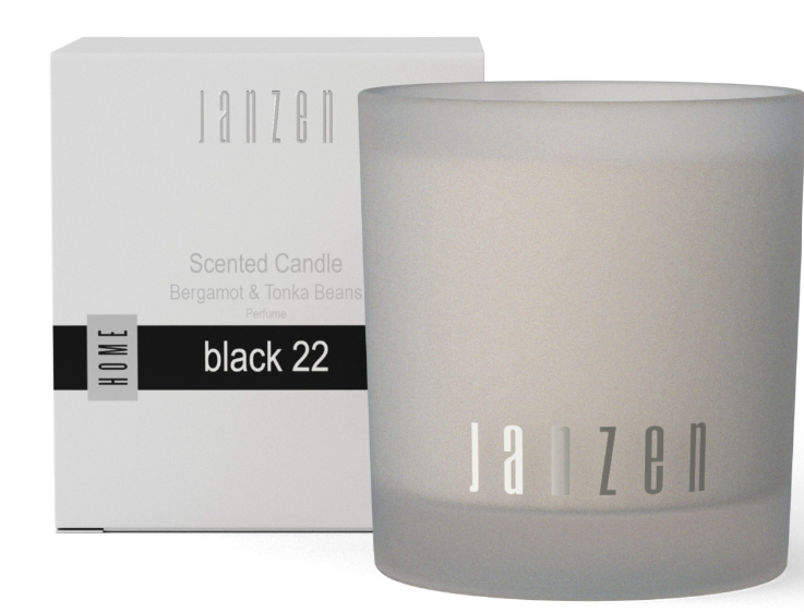 Janzen Black 22 Scented Candle Geurkaars Bergamot & Tonkabeans